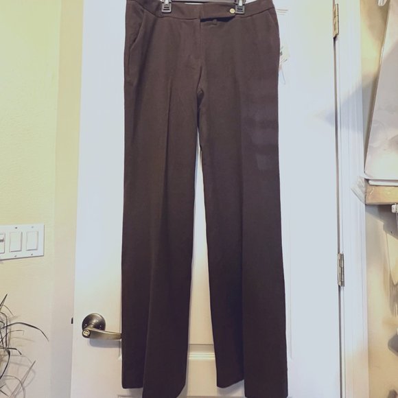 Calvin Klein Pants - Calvin Klein Classic Fit-NWT-Soft-Casual-Fully Lined-Brown-Size 8-Pockets-Gold